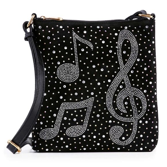 🎵 Rhinestone Music Note Crossbody Bag – Sparkle with Rhythm! 🎵 - Picture 1 of 3
